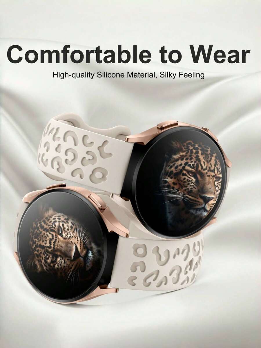 20mm dvobojna silikonska narukvica za sat sa cvetnim reljefom, kompatibilna sa Samsung Galaxy Watch 7 6 5 4 40mm 44mm/5 Pro/6 Classic 47mm/Watch 4 Classic/Active 2, 45mm/Watch 3/Watch 4 Classic 42mm 46mm Watch 6 47mm 43mm