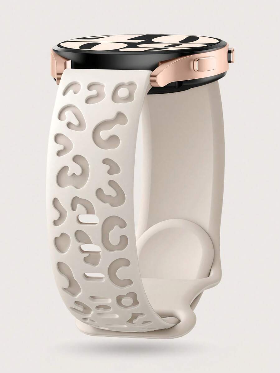 20mm dvobojna silikonska narukvica za sat sa cvetnim reljefom, kompatibilna sa Samsung Galaxy Watch 7 6 5 4 40mm 44mm/5 Pro/6 Classic 47mm/Watch 4 Classic/Active 2, 45mm/Watch 3/Watch 4 Classic 42mm 46mm Watch 6 47mm 43mm