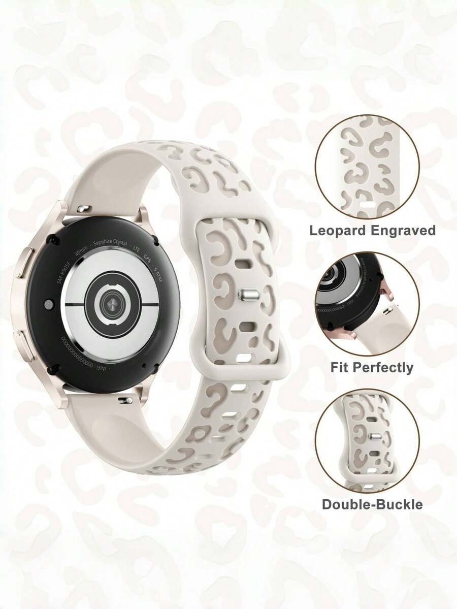 20mm dvobojna silikonska narukvica za sat sa cvetnim reljefom, kompatibilna sa Samsung Galaxy Watch 7 6 5 4 40mm 44mm/5 Pro/6 Classic 47mm/Watch 4 Classic/Active 2, 45mm/Watch 3/Watch 4 Classic 42mm 46mm Watch 6 47mm 43mm