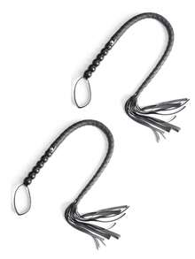 95cm Soft PU Leather Handle Professional Horse Whip, Riding Crop, Snake Whip, Training Whip, Handwoven Reusable Horse Whip, Suitable For Training, Practice And Outdoor Games, Easy To Use And Handle Equestrian Accessory, Prop