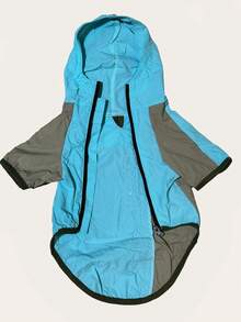 Waterproof, Sunscreen And Dustproof Pet Raincoat | 2-Legged Hooded Zip-Up Pet Clothes For Dogs & Cats