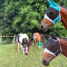 1pc New Breathable Fly Mask, Anti-Mosquito Anti-Fly Horse Face Mask, Horse Riding Accessories, Protects Eyes And Ears