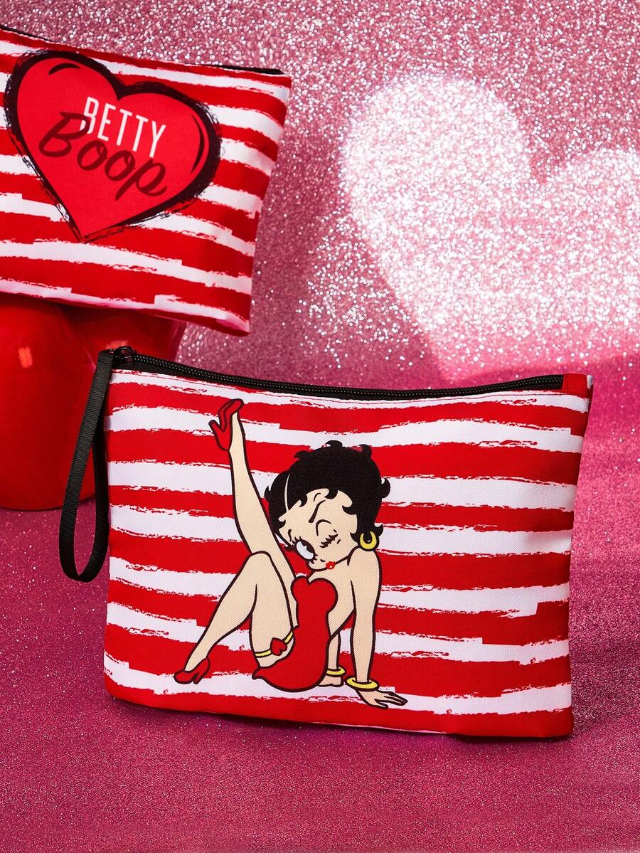 Betty Boop 1 kom set lagane kozmetičke torbe od poliesterskih vlakana sa štampanim crtanim uzorkom