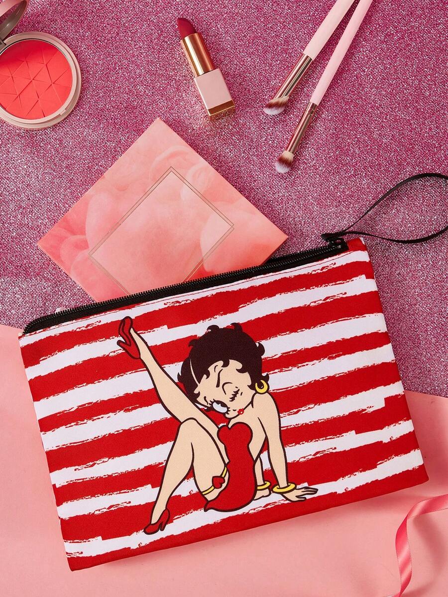 Betty Boop 1 kom set lagane kozmetičke torbe od poliesterskih vlakana sa štampanim crtanim uzorkom