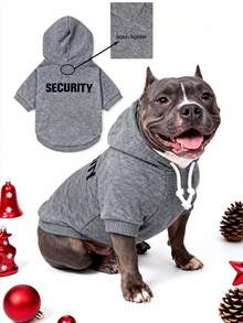 LUCKIE LABO 1pc Fleece Slogan Print Gray Hoodie, Suitable For Chihuahua Winter Warm Dog Clothes, Applicable For Cats And Dogs Indoor And Outdoor