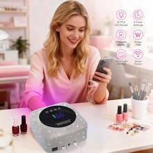 Rechargeable Diamond UV LED Nail Lamp, Portable Wireless UV Nail Lamp With LCD Display, Auto Sensor, 3 Timer Settings And Smart Sensing Nail Dryer, Detachable Bottom