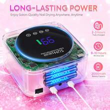 Rechargeable Diamond UV LED Nail Lamp, Portable Wireless UV Nail Lamp With LCD Display, Auto Sensor, 3 Timer Settings And Smart Sensing Nail Dryer, Detachable Bottom