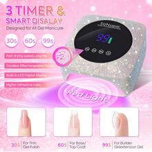 Rechargeable Diamond UV LED Nail Lamp, Portable Wireless UV Nail Lamp With LCD Display, Auto Sensor, 3 Timer Settings And Smart Sensing Nail Dryer, Detachable Bottom