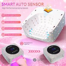 Rechargeable Diamond UV LED Nail Lamp, Portable Wireless UV Nail Lamp With LCD Display, Auto Sensor, 3 Timer Settings And Smart Sensing Nail Dryer, Detachable Bottom