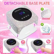 Rechargeable Diamond UV LED Nail Lamp, Portable Wireless UV Nail Lamp With LCD Display, Auto Sensor, 3 Timer Settings And Smart Sensing Nail Dryer, Detachable Bottom
