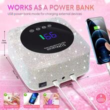 Rechargeable Diamond UV LED Nail Lamp, Portable Wireless UV Nail Lamp With LCD Display, Auto Sensor, 3 Timer Settings And Smart Sensing Nail Dryer, Detachable Bottom