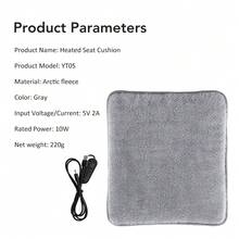 Hailicare Heated Seat Cushion With USB Port, 4-Level Temperature, Fast Heating, 4 Timer Settings, Comfortable & Not Stuffy, Suitable For Home/Outdoor Camping/Office/Car/RV Interior, Holiday Gift