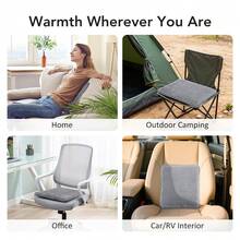 Hailicare Heated Seat Cushion With USB Port, 4-Level Temperature, Fast Heating, 4 Timer Settings, Comfortable & Not Stuffy, Suitable For Home/Outdoor Camping/Office/Car/RV Interior, Holiday Gift