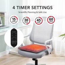 Hailicare Heated Seat Cushion With USB Port, 4-Level Temperature, Fast Heating, 4 Timer Settings, Comfortable & Not Stuffy, Suitable For Home/Outdoor Camping/Office/Car/RV Interior, Holiday Gift