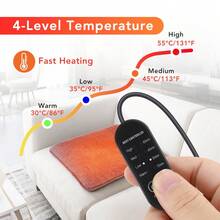 Hailicare Heated Seat Cushion With USB Port, 4-Level Temperature, Fast Heating, 4 Timer Settings, Comfortable & Not Stuffy, Suitable For Home/Outdoor Camping/Office/Car/RV Interior, Holiday Gift