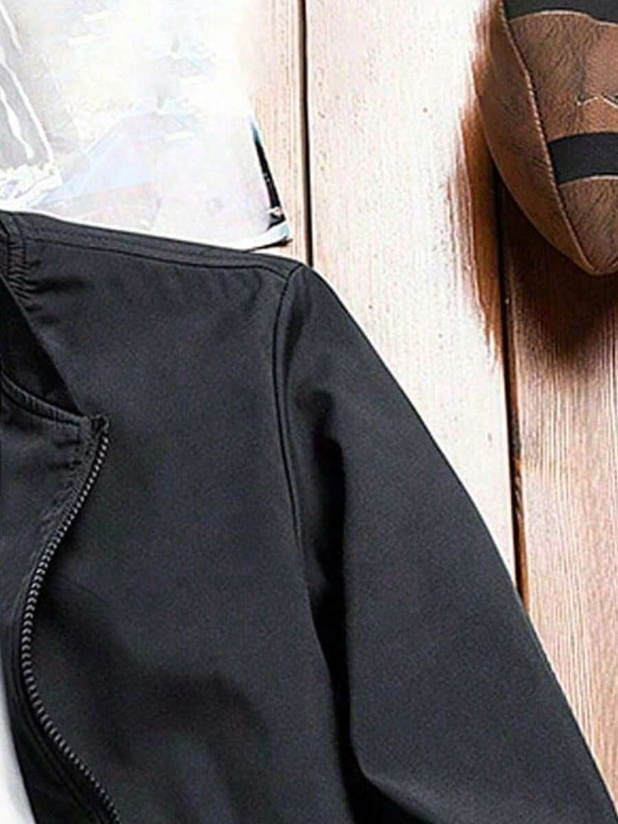 Muška udobna jakna sa kragnom, mekana, jednobojna