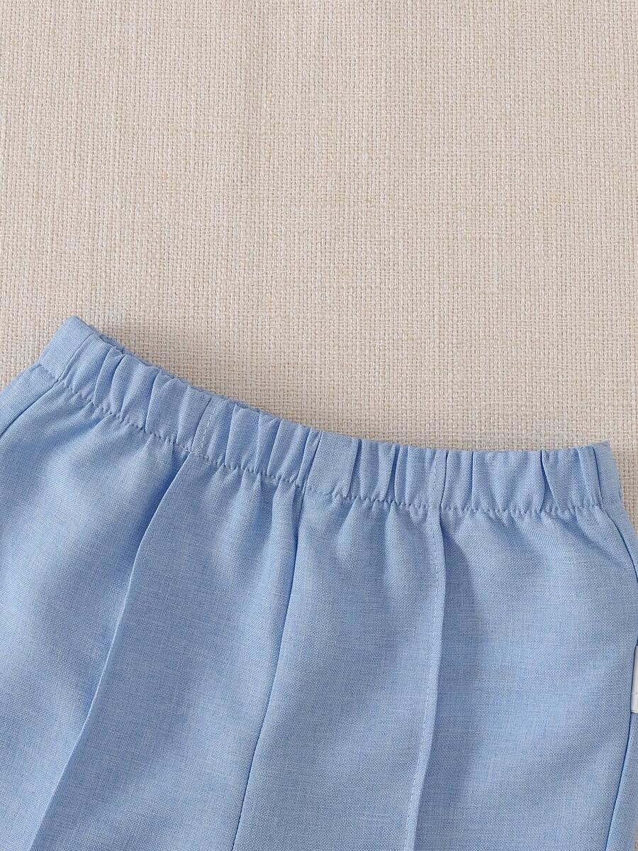 Set od 3 komada za dečaka: slatka ležerna prsluk-majica, duge pantalone i romper sa leptir mašnom