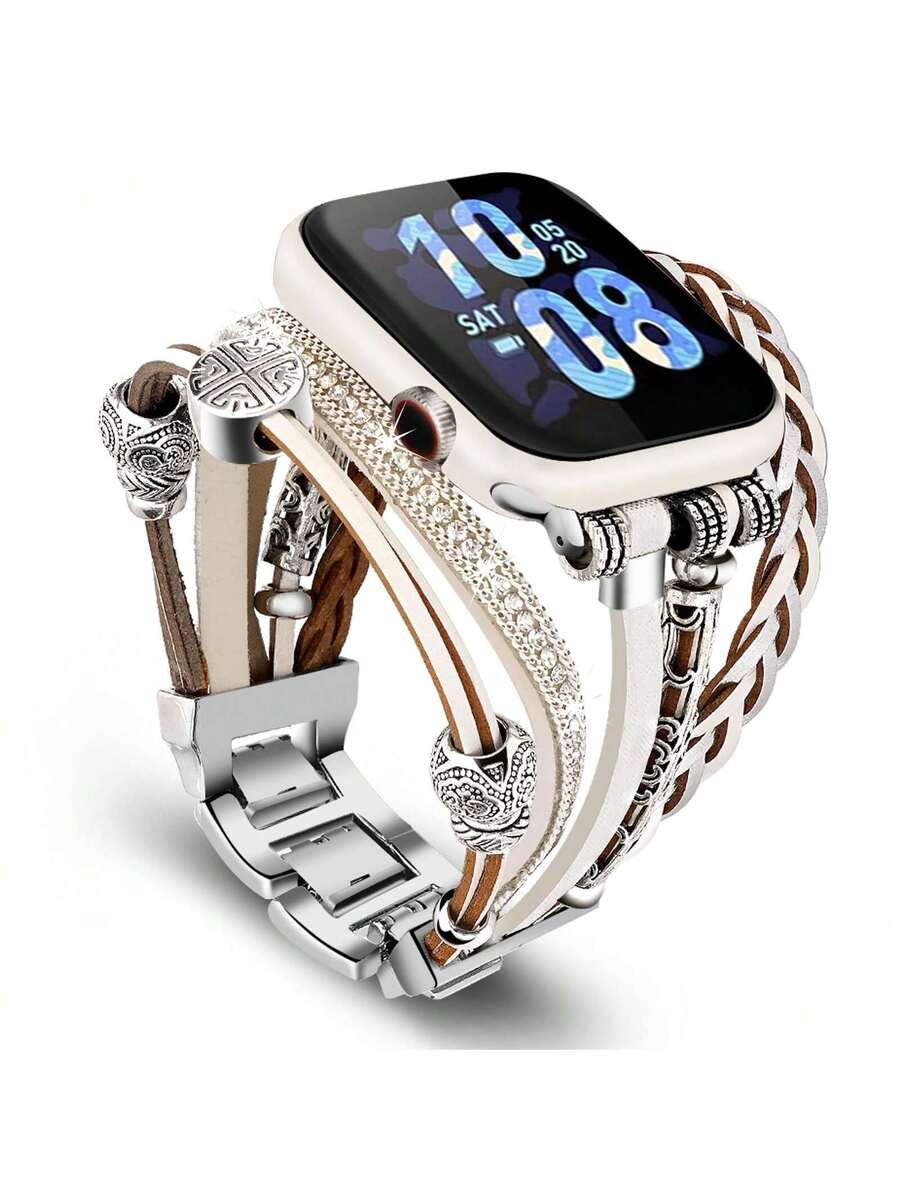 Luksuzna zlatna narukvica za sat, kompatibilna sa Apple Watch 41mm, 40mm, 38mm, 45mm, 44mm, 42mm, 49mm