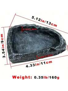 Rock-Like Reptile Feeding Bowls - Easy Clean Water & Food Dish For Bearded Dragons, Lizards, Frogs, Geckos, Tortoises, Hermit Crabs