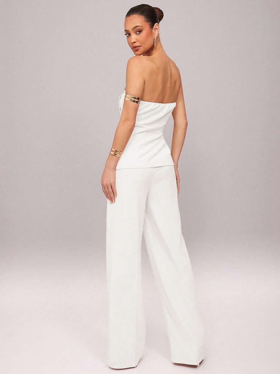 Set  Ženski Asimetrični Bandeau Top i Pantalone