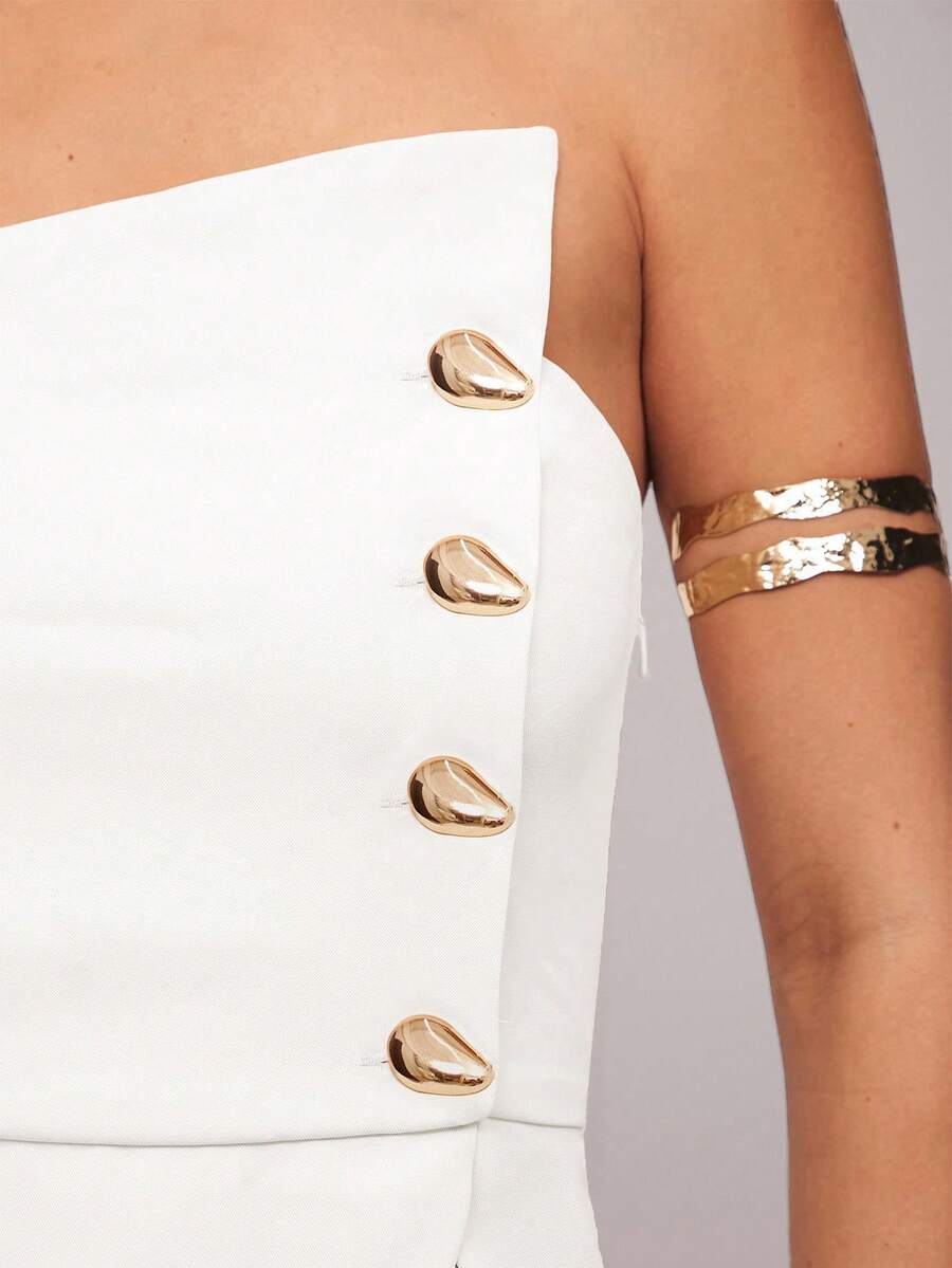 Set  Ženski Asimetrični Bandeau Top i Pantalone