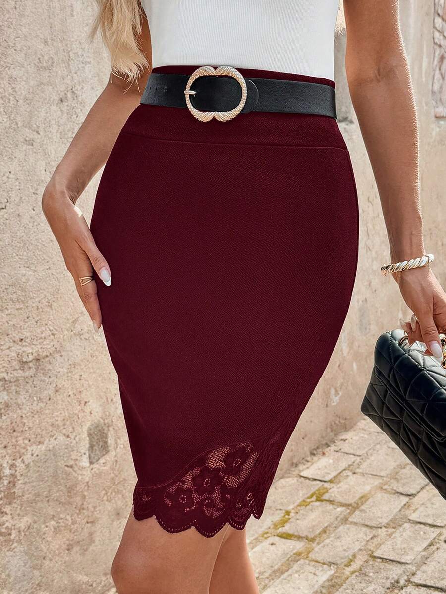 Clasi Ženska Moderna Visokokvalitetna Elegantna Čipkana Suknja do Kolena