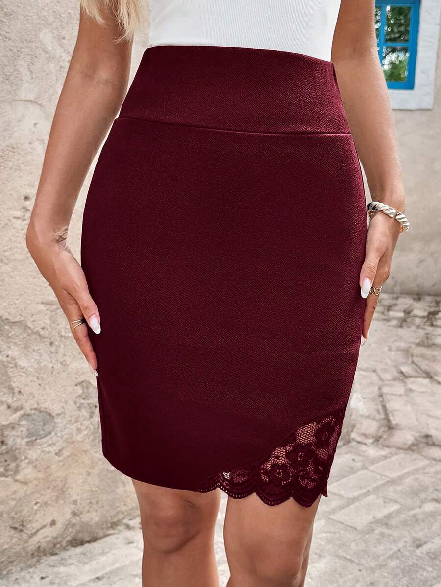 Clasi Ženska Moderna Visokokvalitetna Elegantna Čipkana Suknja do Kolena