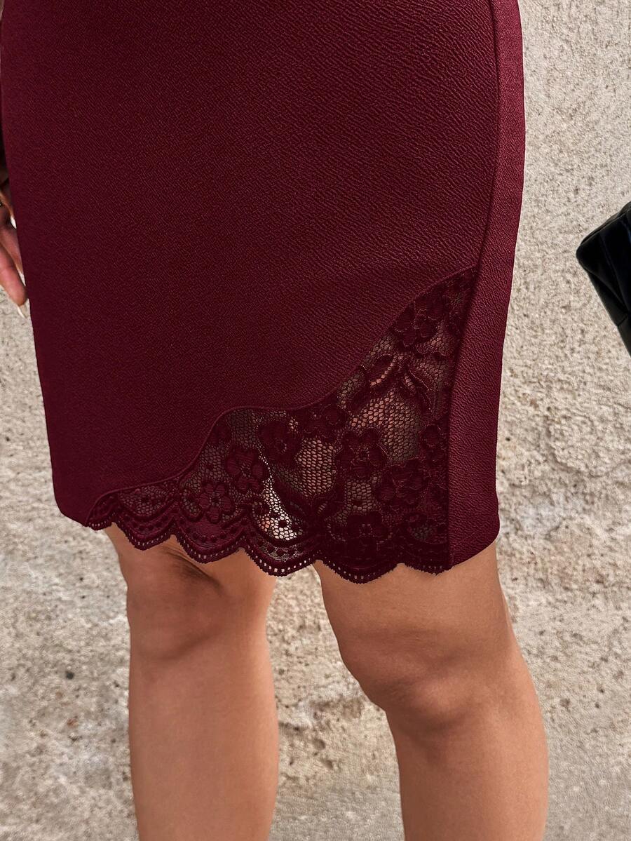 Clasi Ženska Moderna Visokokvalitetna Elegantna Čipkana Suknja do Kolena