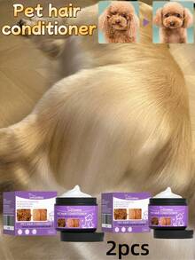2pcs/50ml Pet Fur Conditioner, Pet Hair Cleaning & Care, Fluffy & Soft, Detangling, Anti-Matting, Anti-Frizz, Smoothing