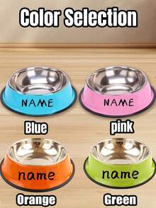 Customizable Stainless Steel Dog & Cat Bowl, Non-Slip Personalized Dog Water Bowl With Name Designs For Identification, Customized Travel And Elevated Dog Bowls, Small Pet Memorial Gift