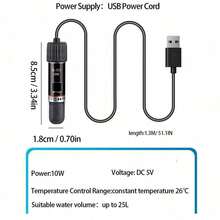 1pc Mini Aquarium Automatic Thermostat Rod + 1pc Digital Temperature Combo