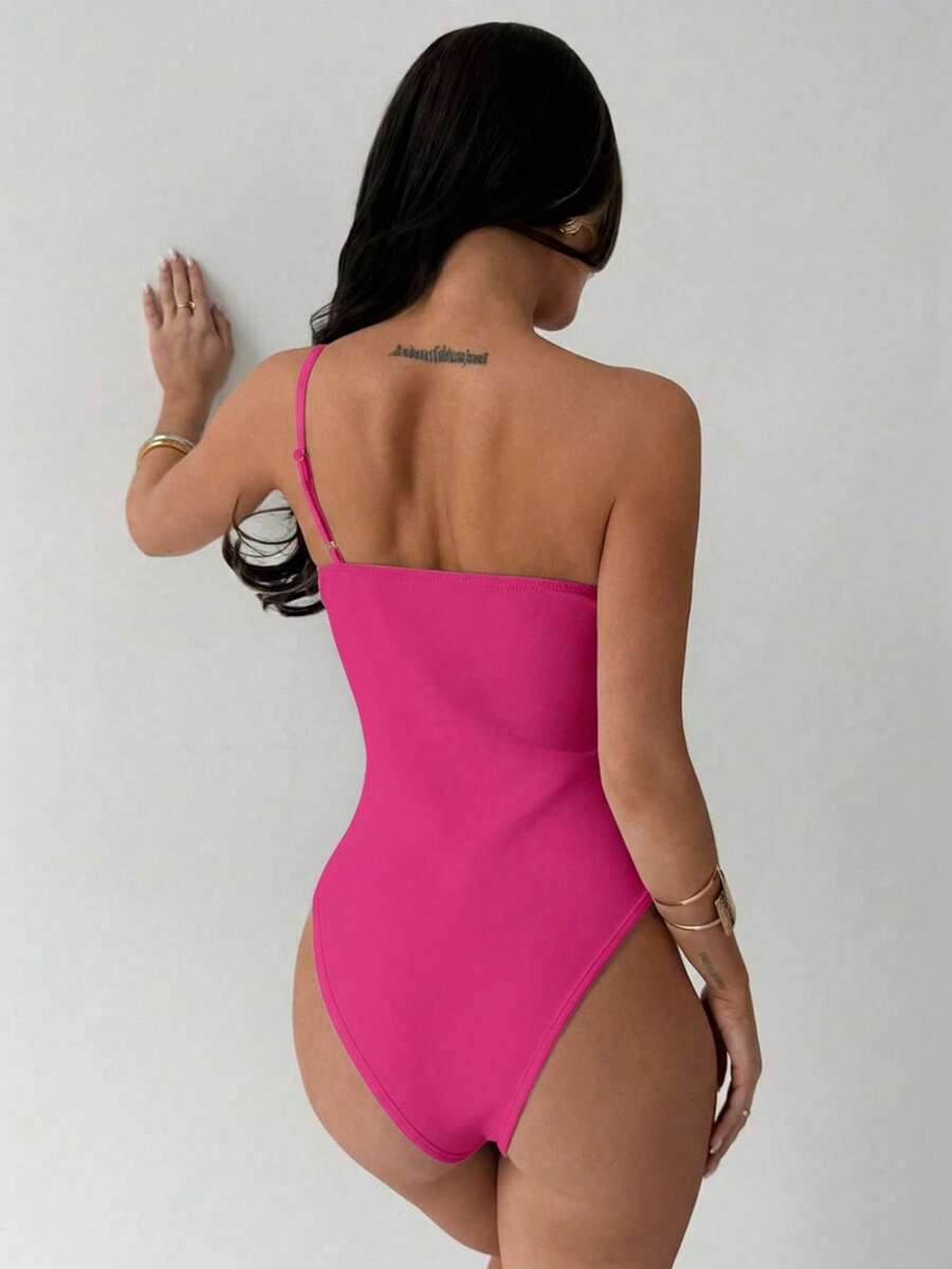 Elegantni letnji body za žene, minimalistički 3D asimetrični nabrani top bez rukava