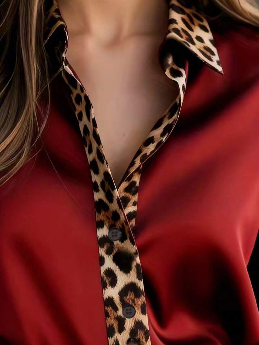 Ženska elegantna košulja sa leopard printom