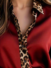 Ženska elegantna košulja sa leopard printom