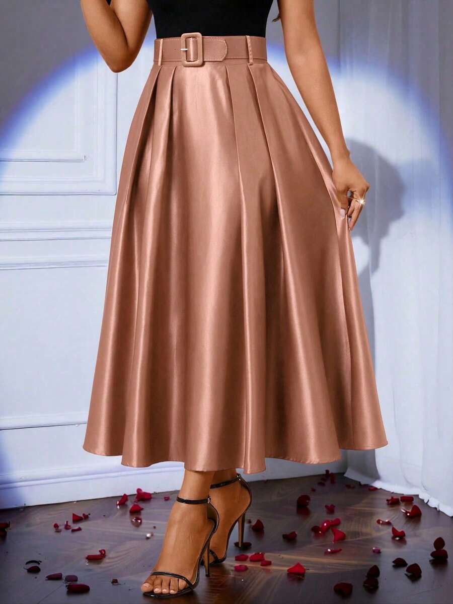 Lady elegantna plisirana suknja jednobojna