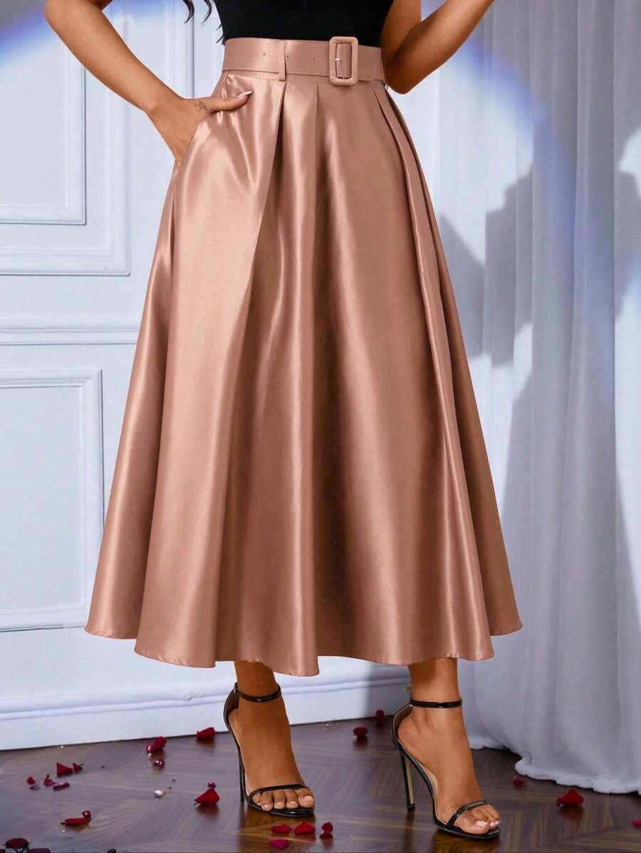 Lady elegantna plisirana suknja jednobojna