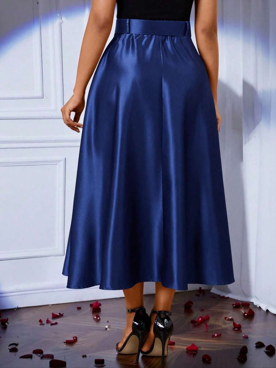 Lady elegantna plisirana suknja jednobojna