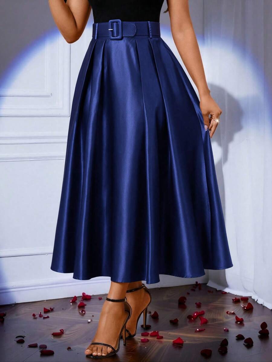 Lady elegantna plisirana suknja jednobojna