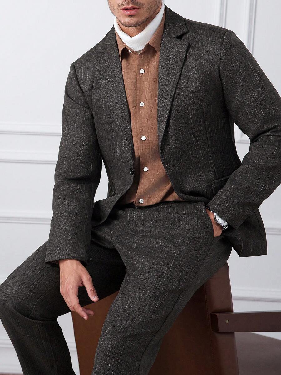 Muški poslovni formalni set sako sa reverom i pantalonama