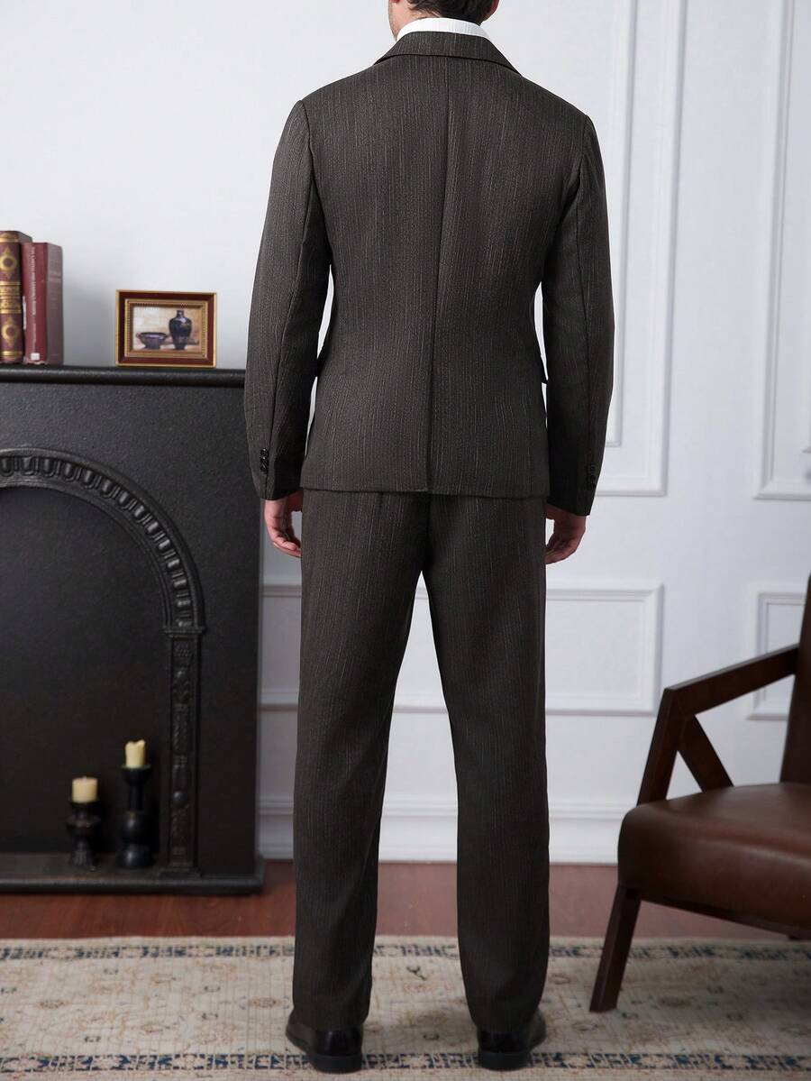 Muški poslovni formalni set sako sa reverom i pantalonama
