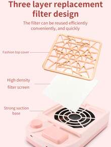 USB Powered Acrylic Nail Dust Collector, Nail Dust Fan, Nail Cleaning Tool - Nail Dust Vacuum, Strong Dedusting, Low Noise, Suitable For Home And Nail Salon, Essential For Nail Professionals, Great Gift