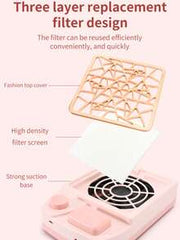 USB Powered Acrylic Nail Dust Collector, Nail Dust Fan, Nail Cleaning Tool - Nail Dust Vacuum, Strong Dedusting, Low Noise, Suitable For Home And Nail Salon, Essential For Nail Professionals, Great Gift