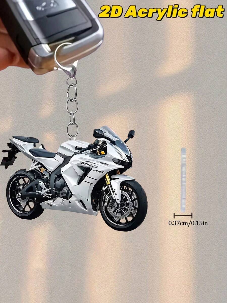 2D ravni crni akrilni privesak za motocikl