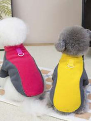 PETSIN Autumn/Winter Plush Velvet Pet Vest & Hoodie – Soft Warm Sweater With Traction Buckle For Dogs, Cats & Small Animals, Indoor/Outdoor Wear