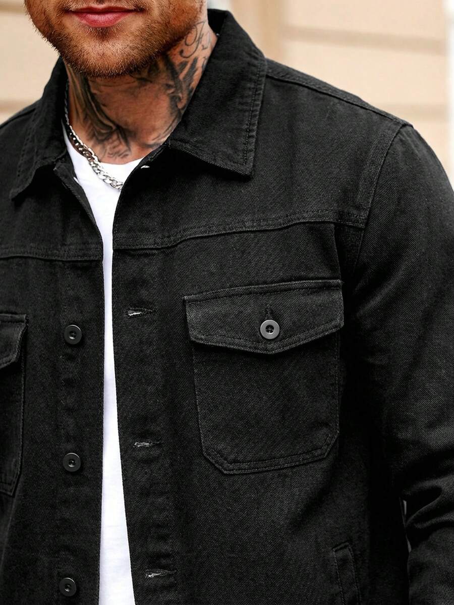 Muška ležerna streetwear teksas košulja dugih rukava