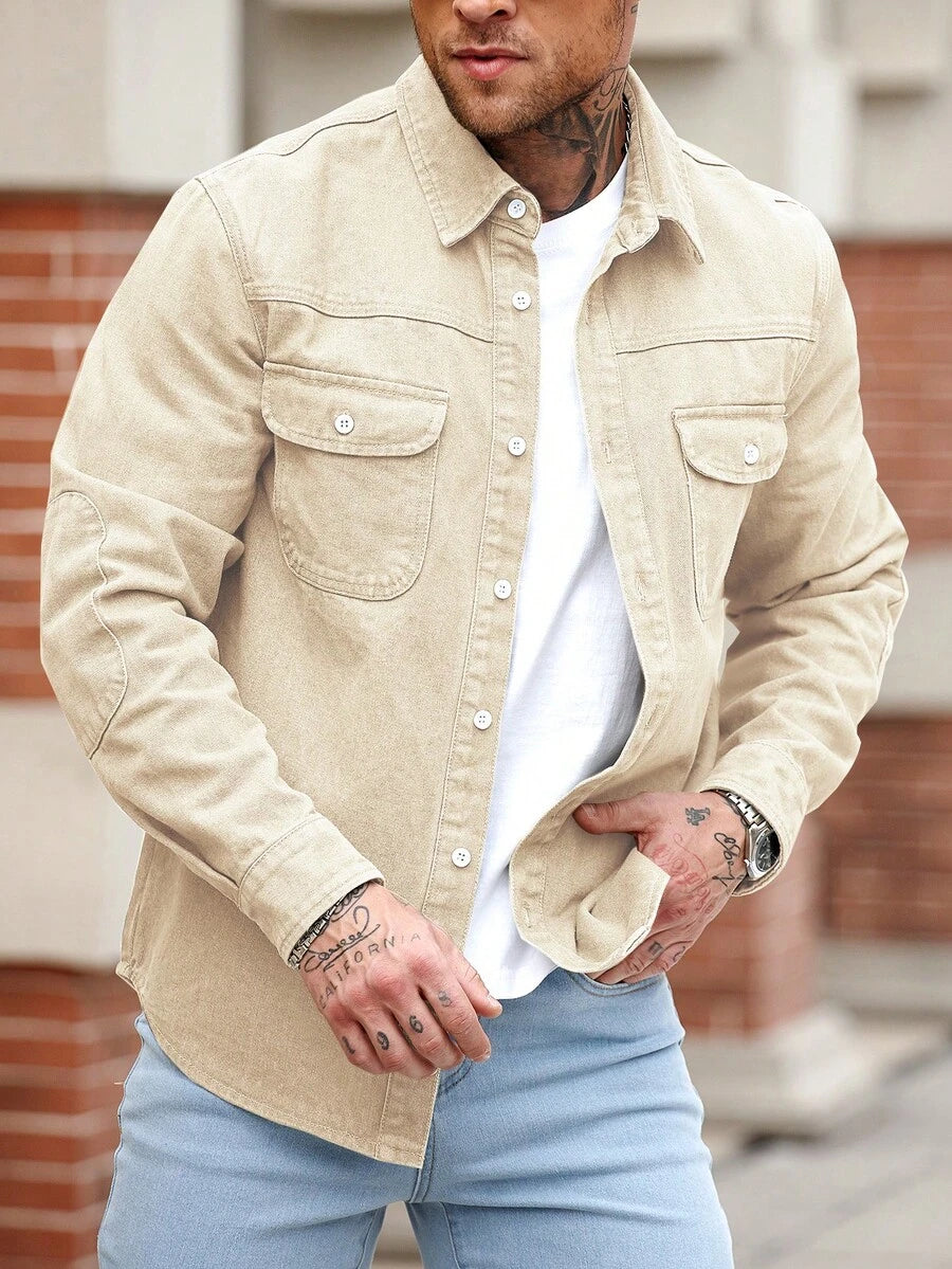 Muška ležerna streetwear teksas košulja dugih rukava