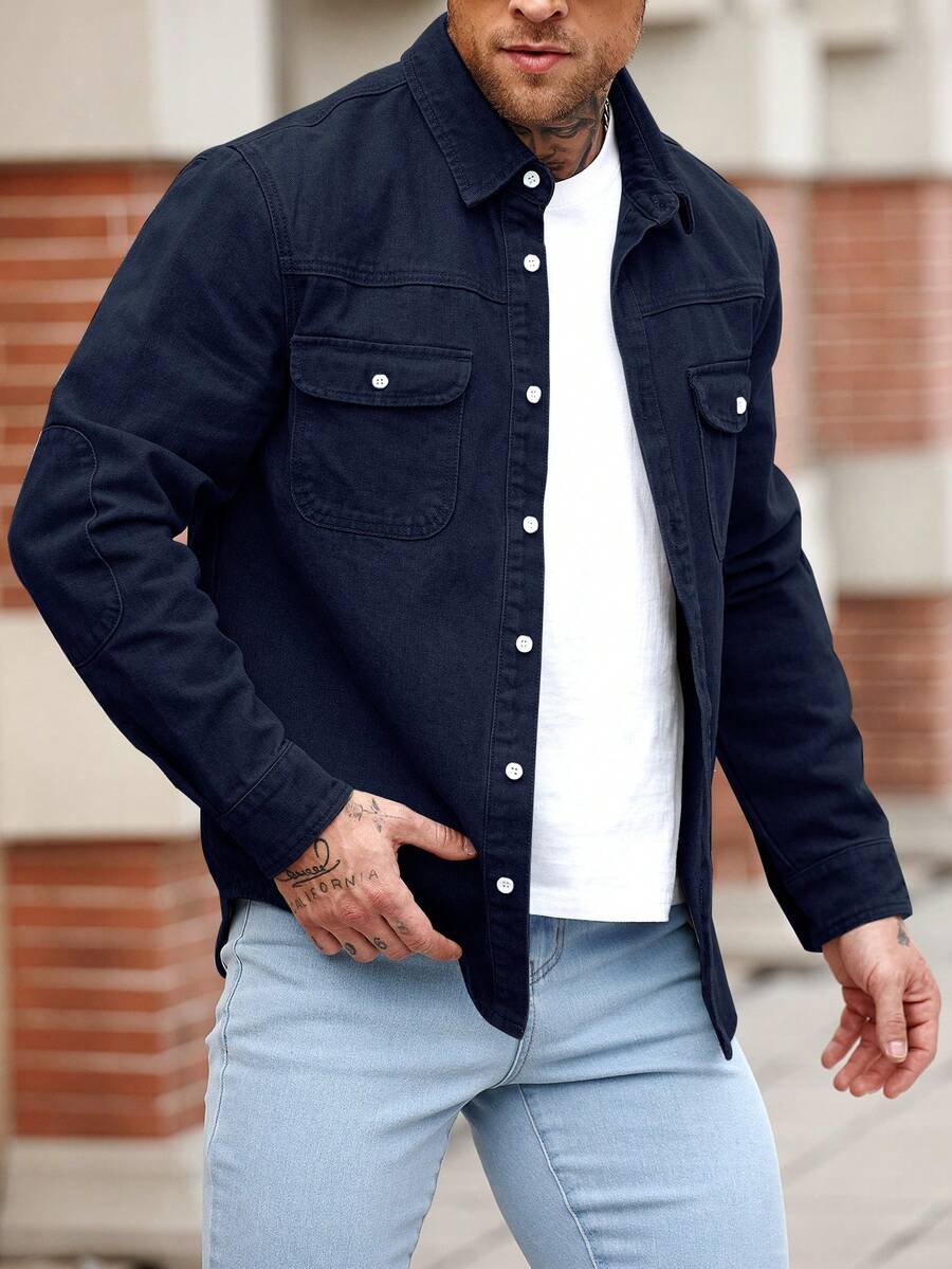 Muška ležerna streetwear teksas košulja dugih rukava