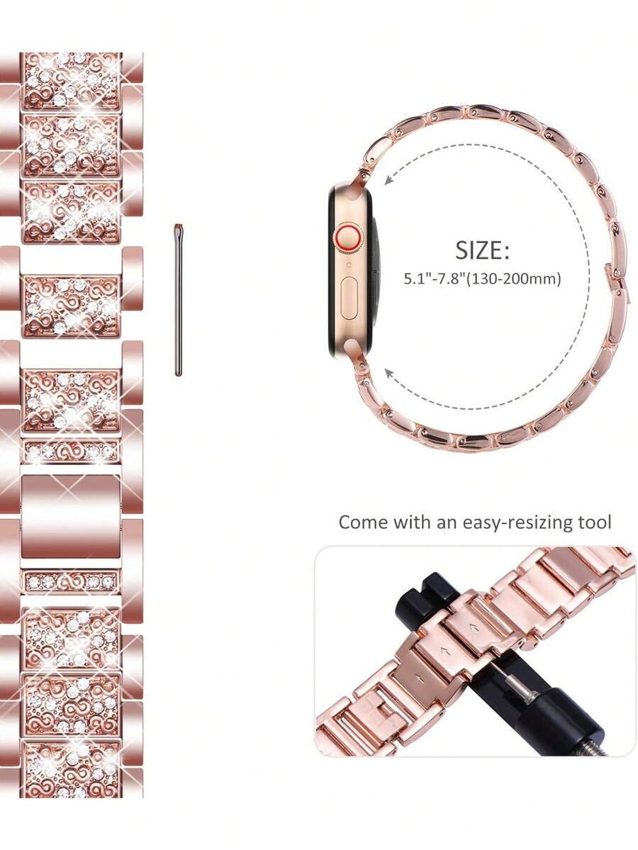 Narukvica za Apple Watch, uniseks, sjajna modna narukvica kompatibilna sa Apple Watch 38mm 40mm 41mm 42mm 45mm 46mm 49mm, Series 10/9/8/7/6/5/4/3/2/1/SE/Ultra, podesiva