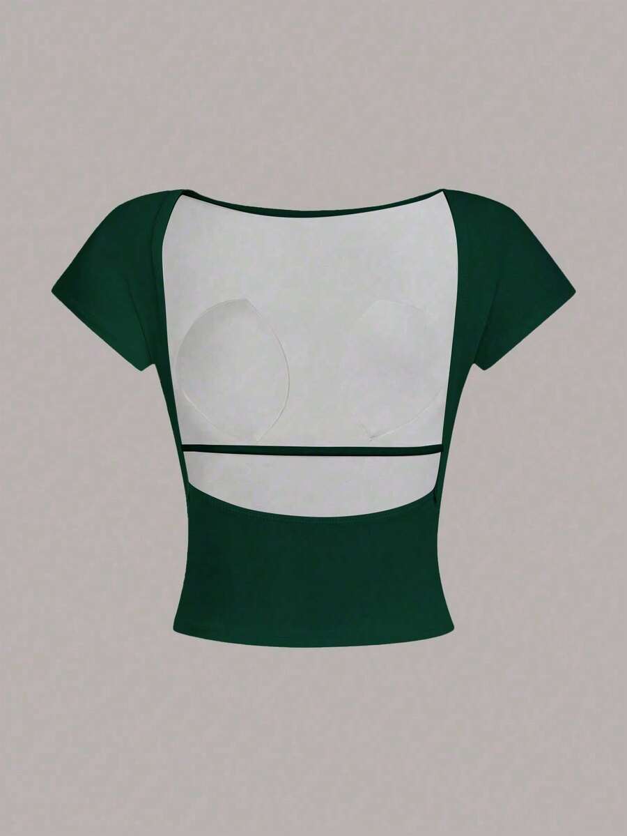 Ženska podstavljena seksi crop majica, slim fit