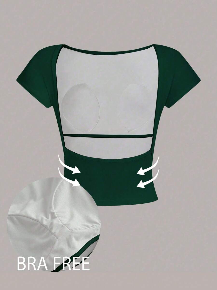 Ženska podstavljena seksi crop majica, slim fit